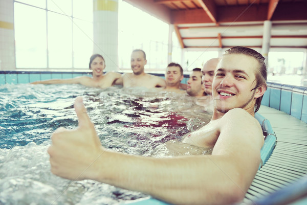 [[stock_photo]]: Groupe · jeunes · peuples · piscine · jacuzzi