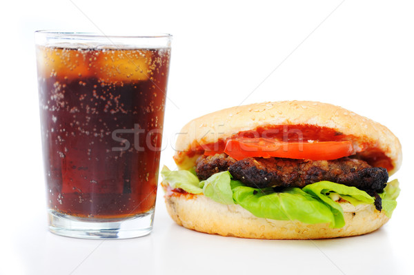Fast food burger coke alimentare carne sandwich Foto d'archivio © zurijeta