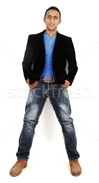 Portrait of a handsome young man standing with his hands in his  Stock photo © zurijeta