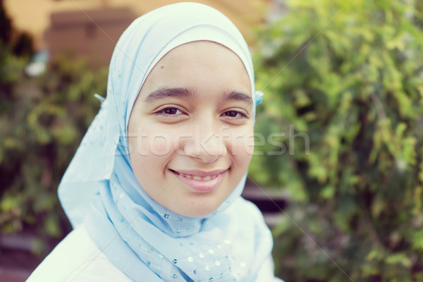 Beautiful muslim arabic girl in real life Stock photo © zurijeta