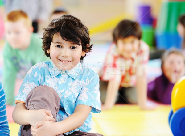 Kids playing on colorful kindergarden playground Stock photo © zurijeta