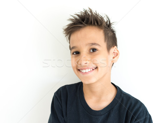 Fiú arc boldog divat jókedv gyerek Stock fotó © zurijeta