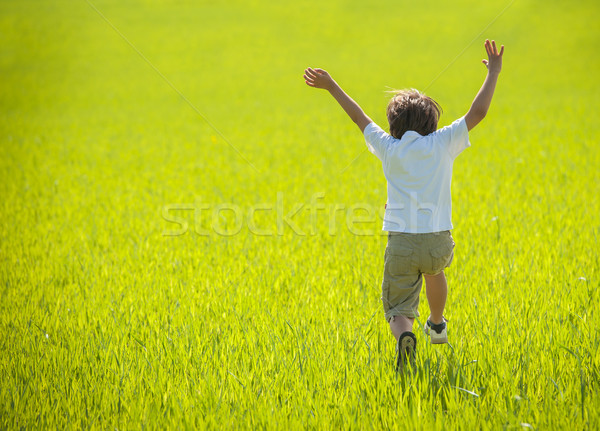 商業照片: 孩子 · 快樂 · 時間 · 性質 · 草地 · 天空