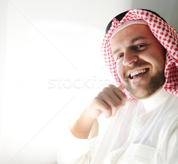 ストックフォト: 現代 · アラビア語 · ビジネスマン · 笑顔 · 顔 · 幸せ