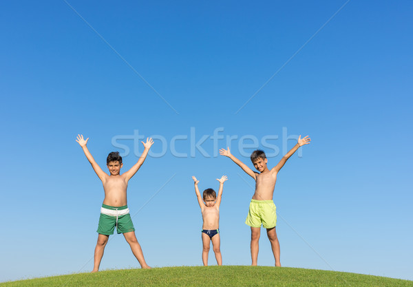 Foto stock: Mejor · vacaciones · feliz · vacaciones · de · verano · ninos