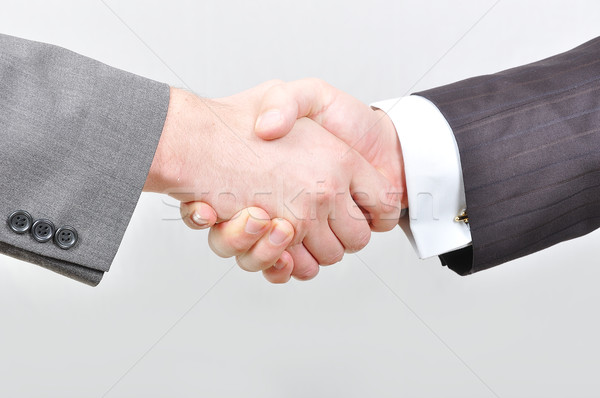 Dwa biznesmenów ręce działalności pracy biznesmen Zdjęcia stock © zurijeta