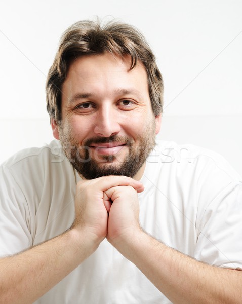 Portret 30 jaar oude man baard gezicht man Stockfoto © zurijeta