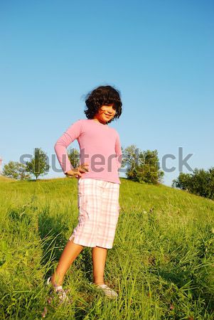 Girl enjoying in nature Stock photo © zurijeta