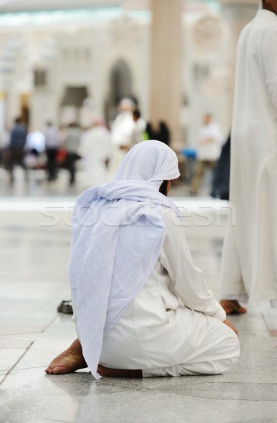 Muslim praying at Medina mosque Stock photo © zurijeta