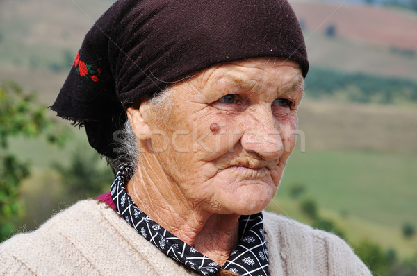 Very old woman with expression on her face Stock photo © zurijeta