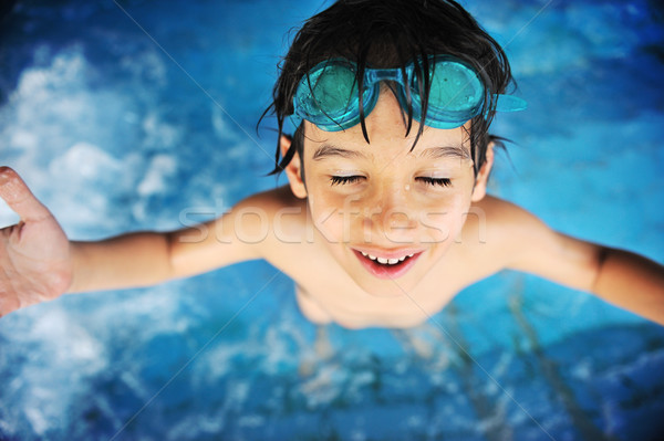 Sommerzeit Schwimmen Aktivitäten glücklich Kinder Pool Stock foto © zurijeta