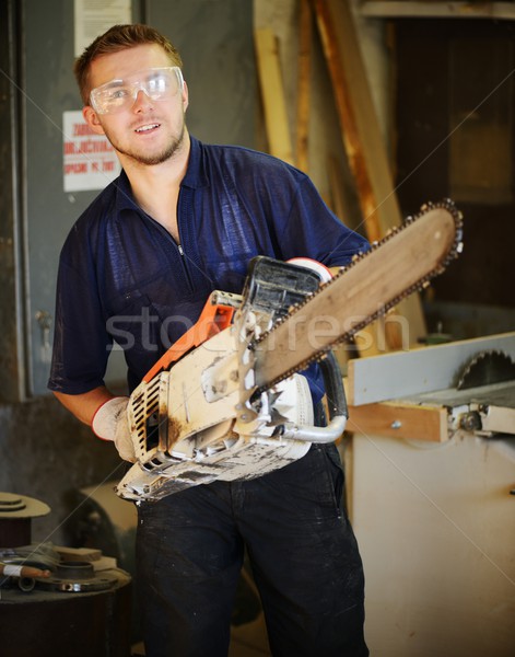 Lavoratore lavoro workshop legno lavoro occhiali Foto d'archivio © zurijeta