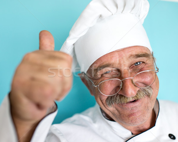 Stock photo: Senior cook with mustache