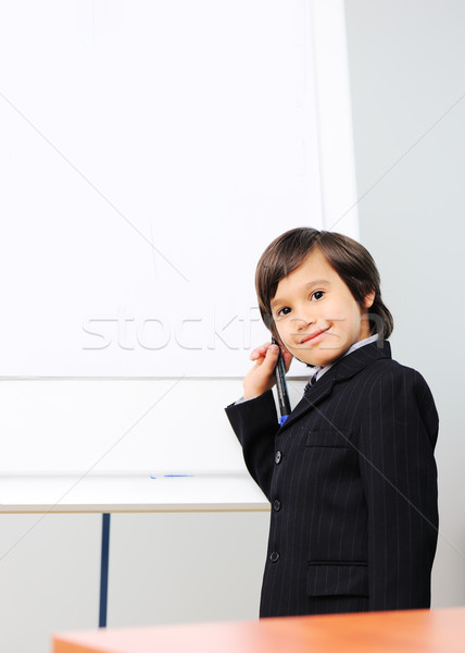 Gênio menino apresentação negócio criança Foto stock © zurijeta