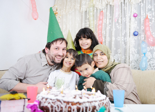 Foto d'archivio: Compleanno · felice · muslim · famiglia · Coppia · madre