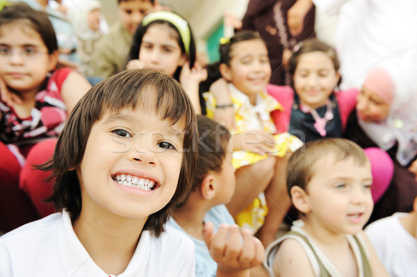 Nagyobb csoport tömeg boldog gyerekek különböző nyár Stock fotó © zurijeta