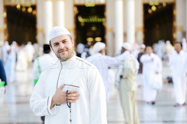 Muslim prayer at holy mosque Stock photo © zurijeta