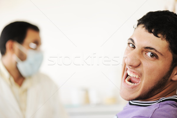 Stock foto: Angst · teen · Zahnarzt · Arzt · medizinischen · Medizin