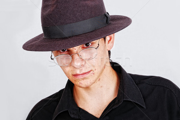 Fiatal férfi modell izolált fehér bőrápolás problémák Stock fotó © zurijeta