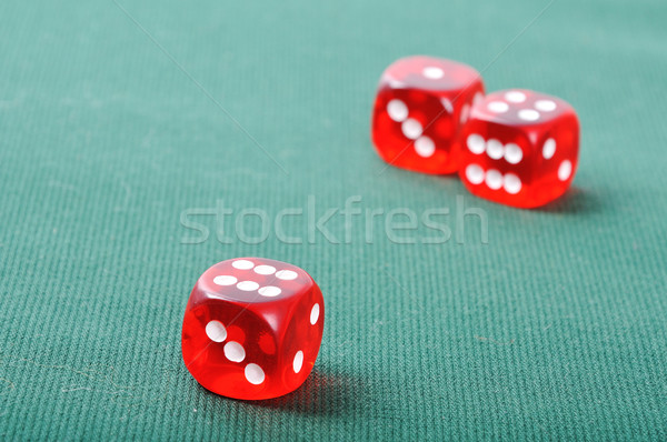 Stock foto: Glücksspiel · rot · Würfel · Casino · grünen · Gruppe