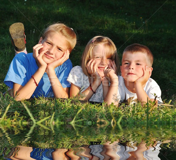 Feliz ninos naturaleza aire libre familia nina Foto stock © zurijeta