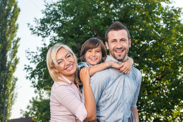 Happy family posing Stock photo © zurijeta