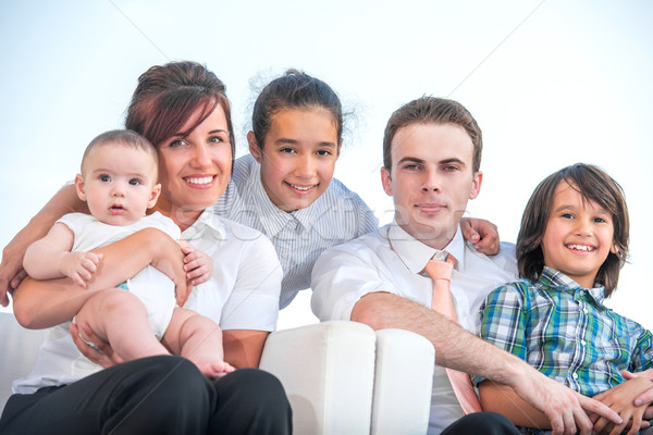 Happy parents with their children Stock photo © zurijeta