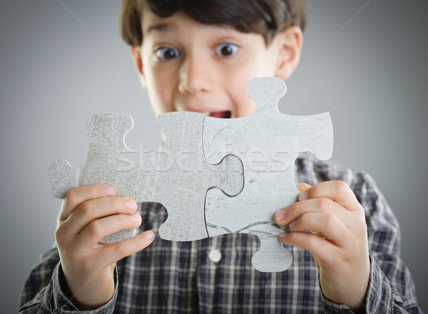 Enfants affaires visage résumé [[stock_photo]] © zurijeta