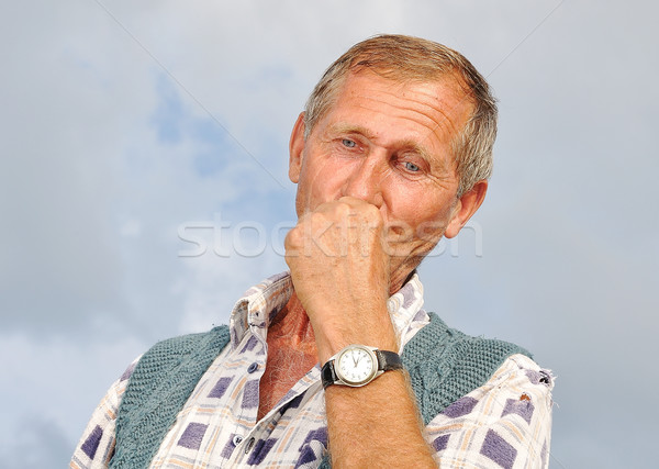 Middle aged male person with interesting gestures Stock photo © zurijeta