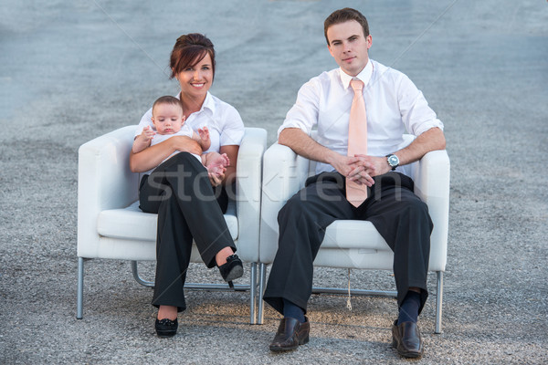 Happy couple with baby Stock photo © zurijeta
