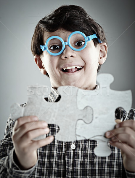 Enfants affaires visage résumé [[stock_photo]] © zurijeta