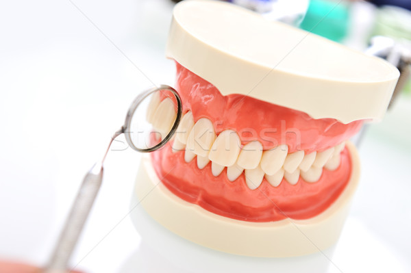 Dentist's teeth checkup, series of related photos Stock photo © zurijeta