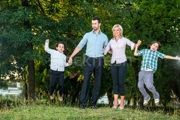 Happy family having fun Stock photo © zurijeta