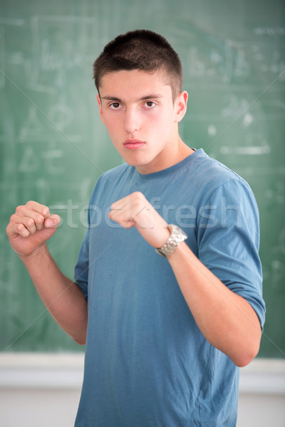 Diák box hozzáállás középiskola háttér vicces Stock fotó © zurijeta