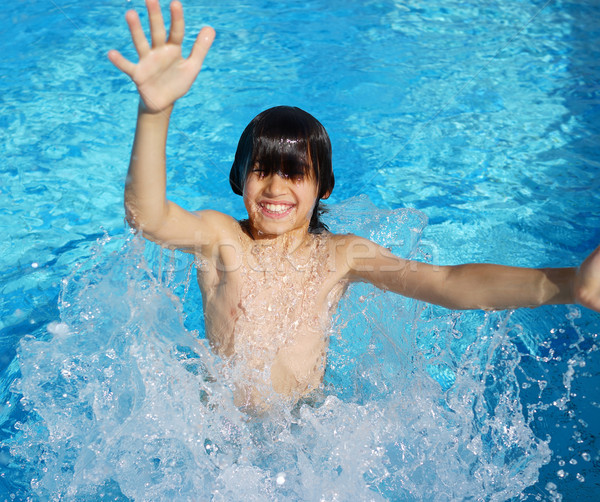 Fericit copii vară piscină Imagine de stoc © zurijeta