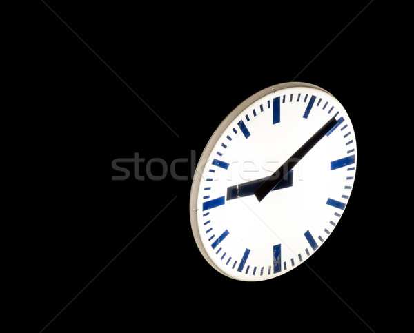 Nacht straat klok licht tijd horloge Stockfoto © zurijeta