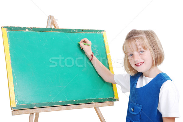 Educational activities in the front of small board, outdoor Stock photo © zurijeta