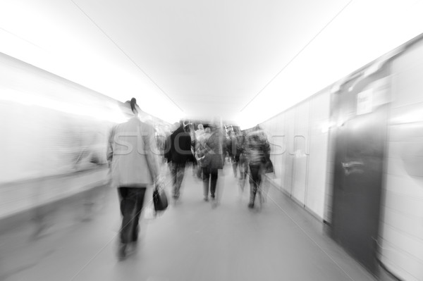 People crowd walking in the city (blurred scene) Stock photo © zurijeta