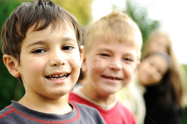 Happiness without limit, happy children together outdoor, faces, smiling and careless Stock photo © zurijeta