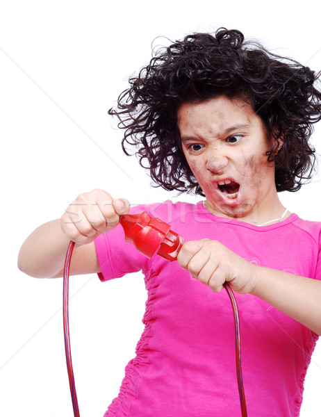 girl getting electrocuted Stock photo © zurijeta