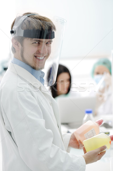 Jeunes médicaux travailleur verre masque travail [[stock_photo]] © zurijeta