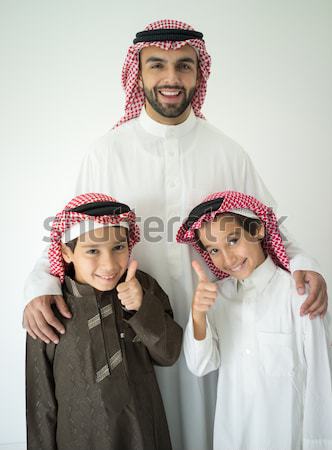 Stock photo: Portrait of Middle eastern man with children