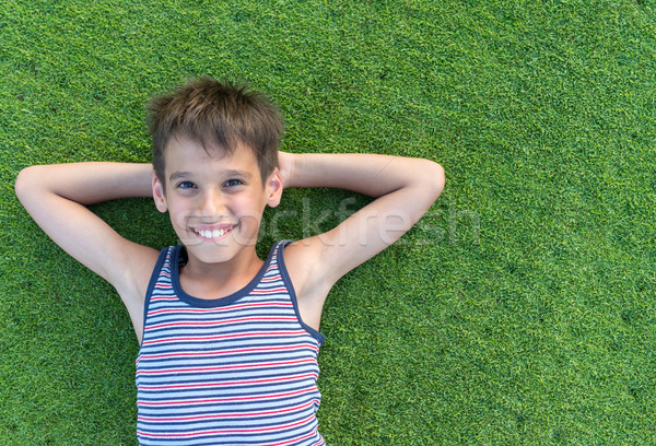 The best summer holiday vacation laying on perfect green grass Stock photo © zurijeta