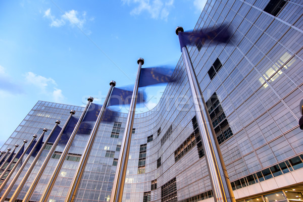 Waving flags of European Union Stock photo © zurijeta