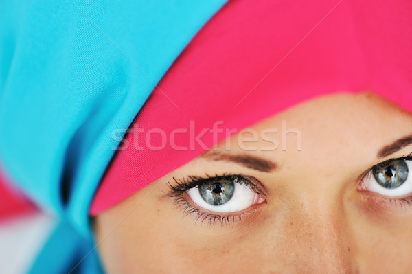 Stock photo: Eyes in veil
