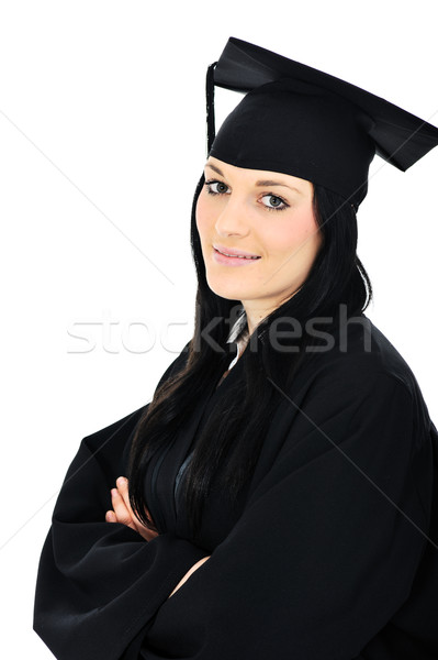 Stockfoto: Student · meisje · toga · diploma · business