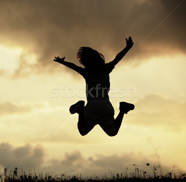 Boy jumping outdoor Stock photo © zurijeta