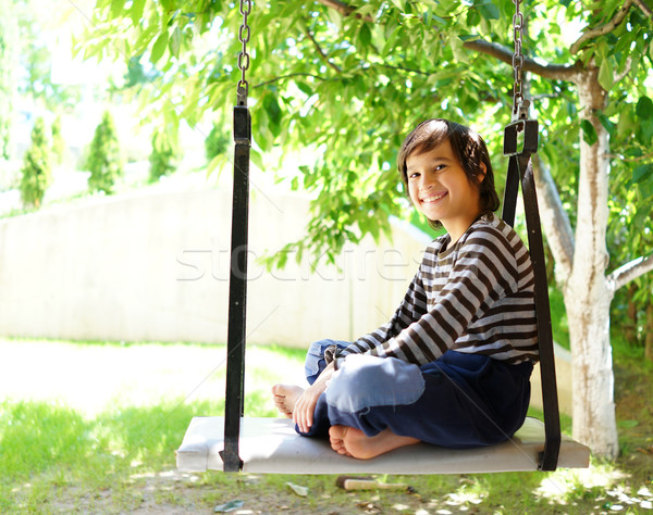 Kid Swing arbre enfant été amusement [[stock_photo]] © zurijeta