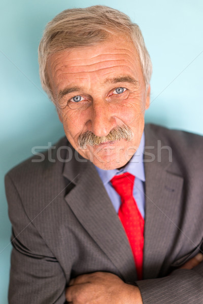 Stock photo: Portrait of a smiling and confident mature businessman with must