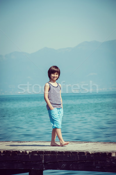 孩子 暑假 海 岸邊 快樂 孩子 商業照片 © zurijeta